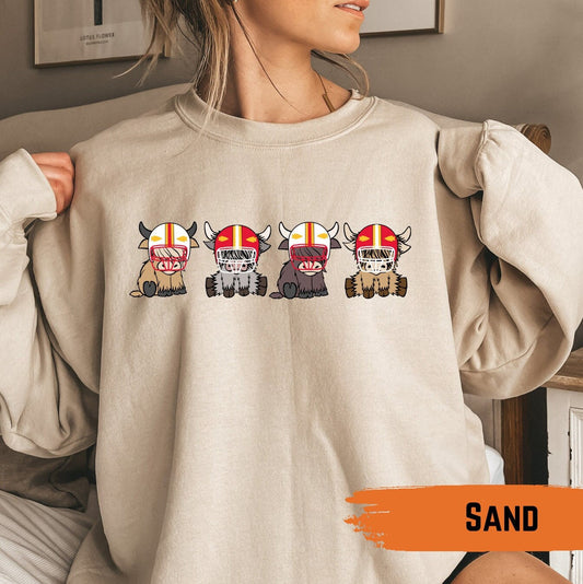 NFL Highland Cow Football Sweatshirt