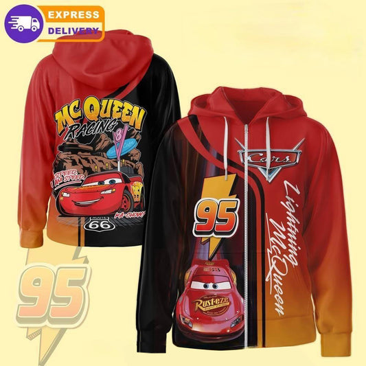 Lightning McQueen Racing 3D Hoodie