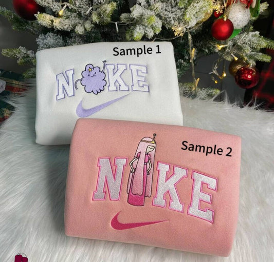 Lumpy Space Princess And Bubblegum Princess Embroidered Sweatshirts
