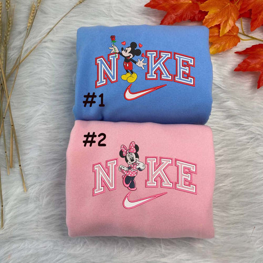 Mickey Mouse And Minnie Mouse Disney Nike Embroidered Sweatshirt