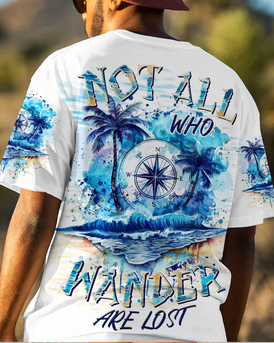 NOT ALL WHO WANDER ARE LOST COMPASS ALL OVER PRINT SHIRT SWEATSHIRT HOODIE