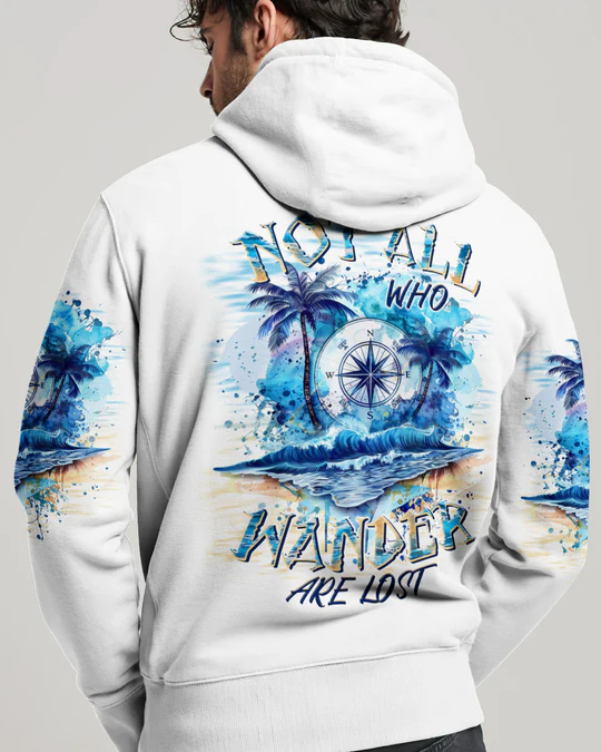 NOT ALL WHO WANDER ARE LOST COMPASS ALL OVER PRINT SHIRT SWEATSHIRT HOODIE