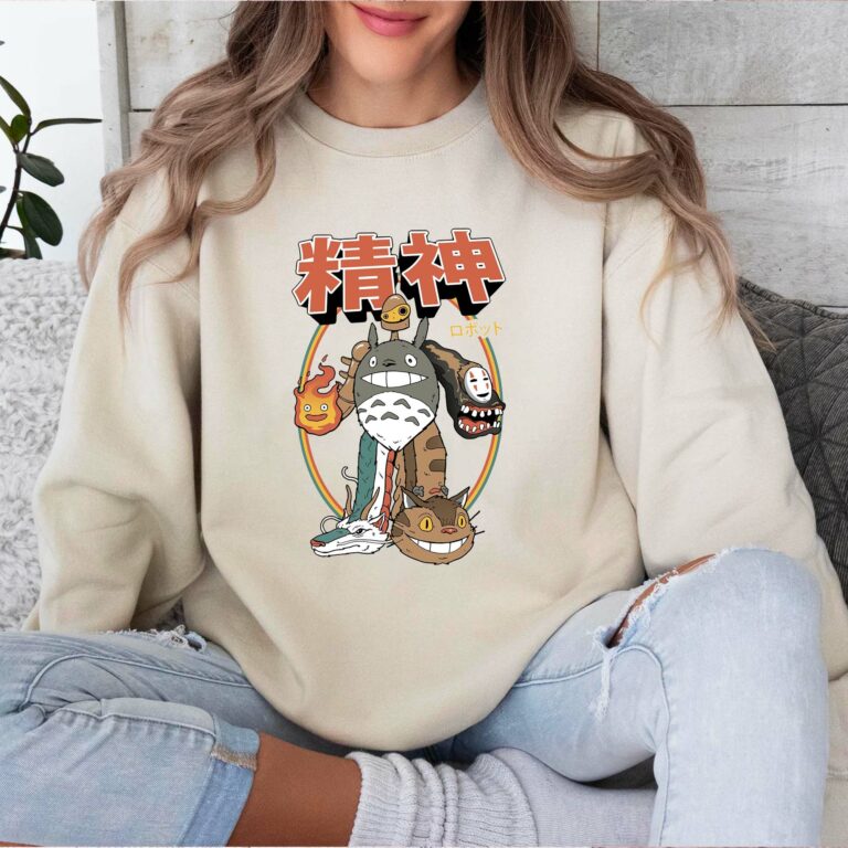 Studio Ghibli Characters Vintage Hoodie T-shirt Sweatshirt