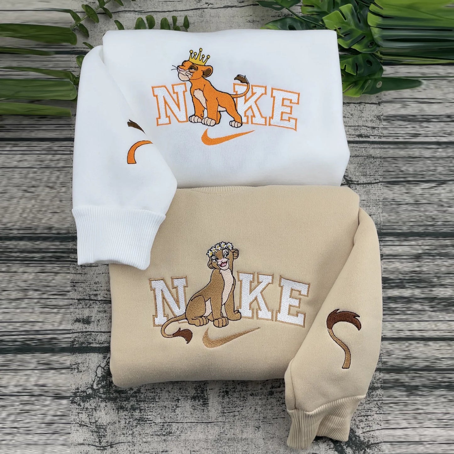 Simba And Nala CoupleEmbroidered Sweatshirt New