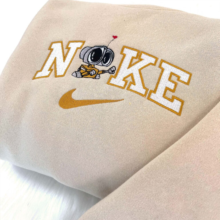 Wall E And EVE Disney Nike Embroidered Sweatshirts