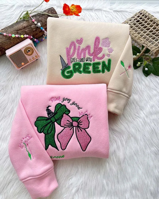 Pink & Green Magic (Wicked) – Embroidered Sweatshirt