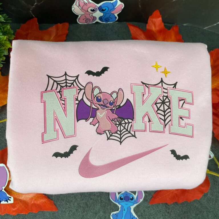 Stitch And Angel Halloween Embroidered Sweatshirts