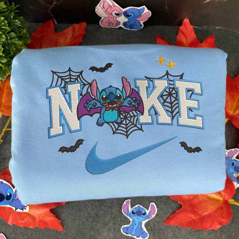 Stitch And Angel Halloween Embroidered Sweatshirts