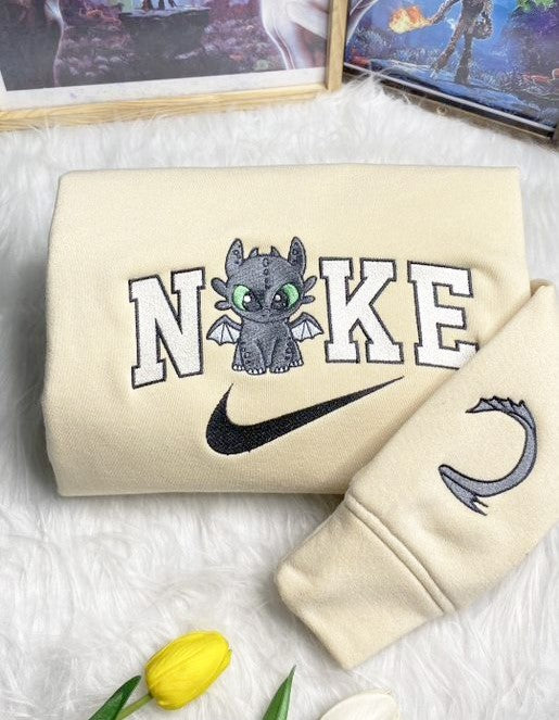 Toothless & Light Fury Disney Nike Embroidered Sweatshirt