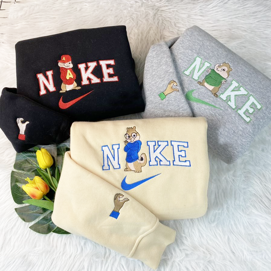 Alvin And The Chipmunks Embroidered Sweatshirt, The Chipettes Embroidered Shirt. Gift For Besties, Friends, BFF