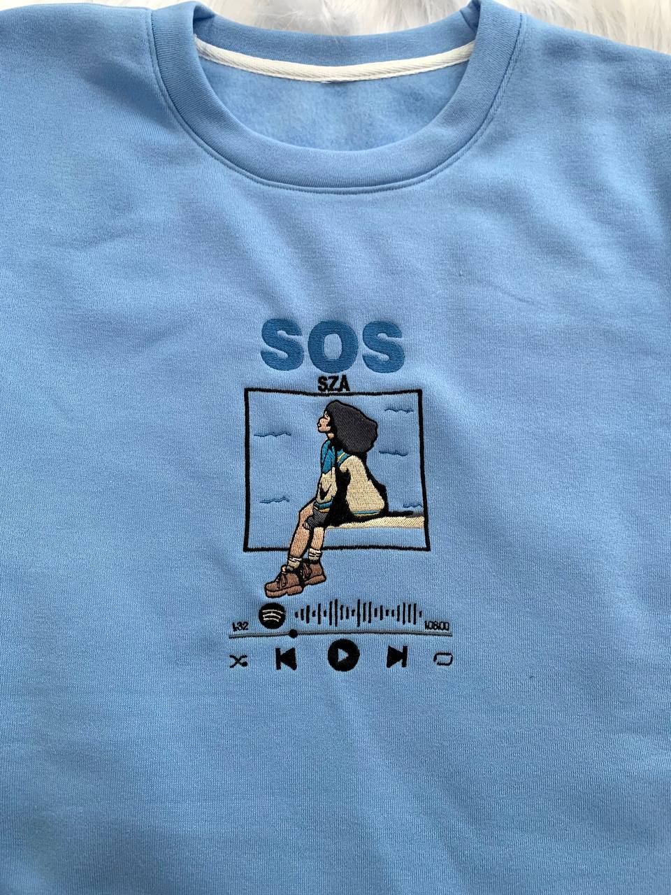 SOS by SZA Album Spotify Embroidered Sweatshirt