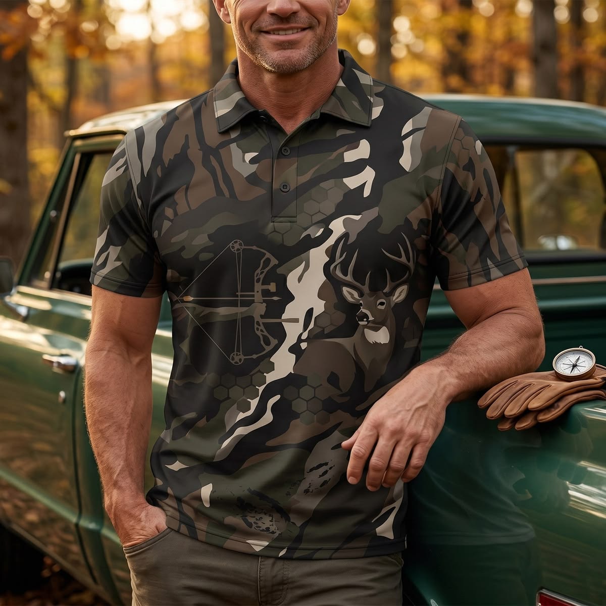Deer Hunting Polo Shirt TH3008