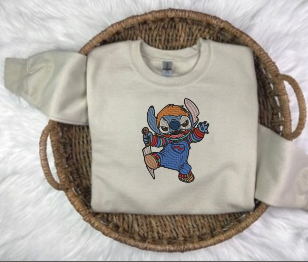 Halloween Stitch Embroidered Sweatshirt