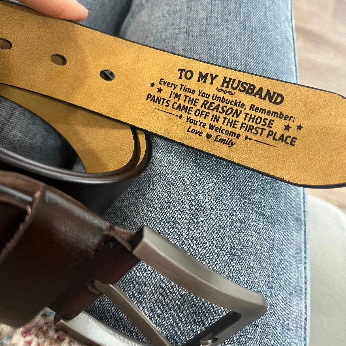 ENGRAVED LEATHER BELT - BEST GIFT FOR HIM