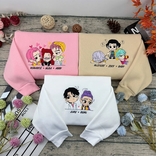 Chibi Demon Hunters Embroidered Shirt