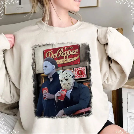 Myers and Voorhees Drink Dr PP Halloween Shirt Sweatshirt Hoodie