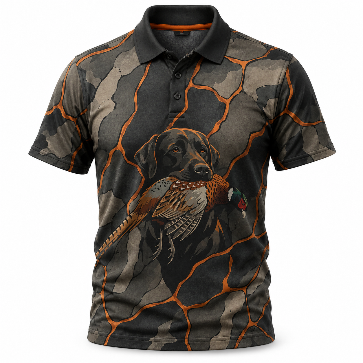 Chocolate Lab Pheasant Hunting Polo Shirt TH3040