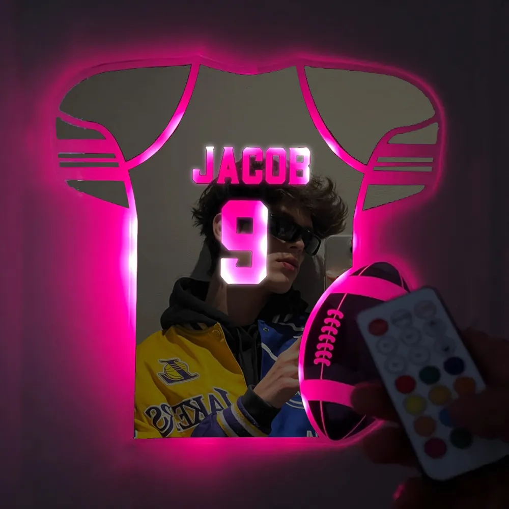 Custom Football NFL Mirror Light - Gifts for Sports Lovers