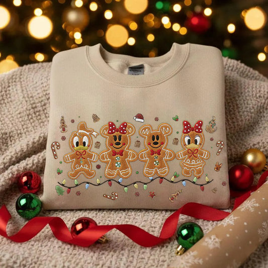 Mickey Gingerbread Embroidery Sweatshirt