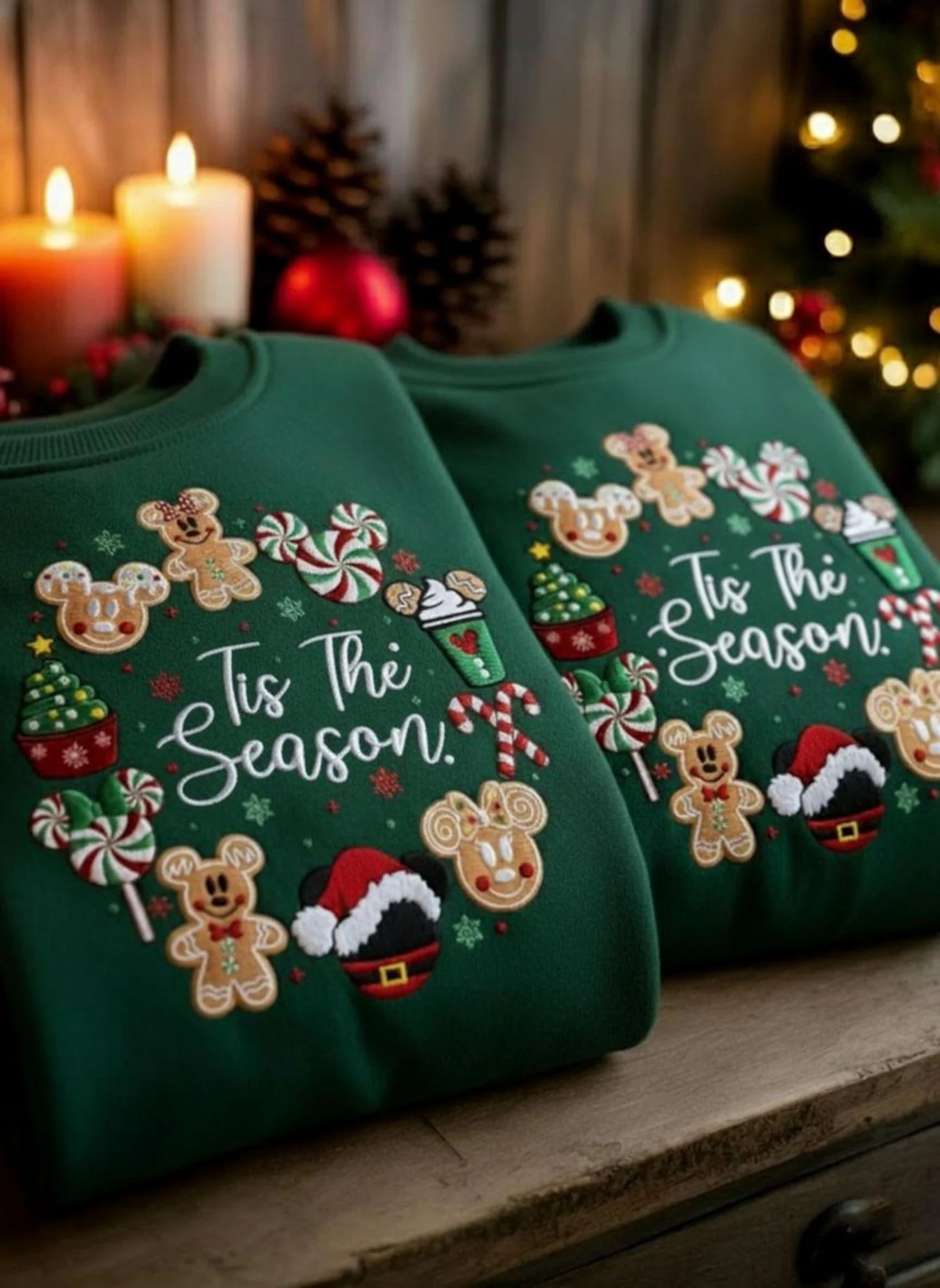 Disney Snack Tis the Season Christmas Embroidered Sweatshirt