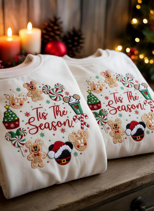 Disney Snack Tis the Season Christmas Embroidered Sweatshirt