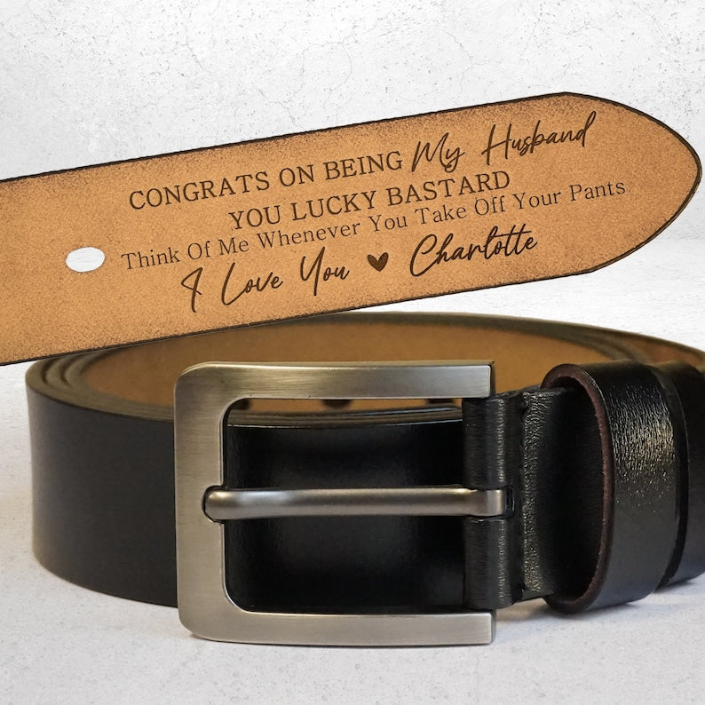 ENGRAVED LEATHER BELT - BEST GIFT FOR HIM