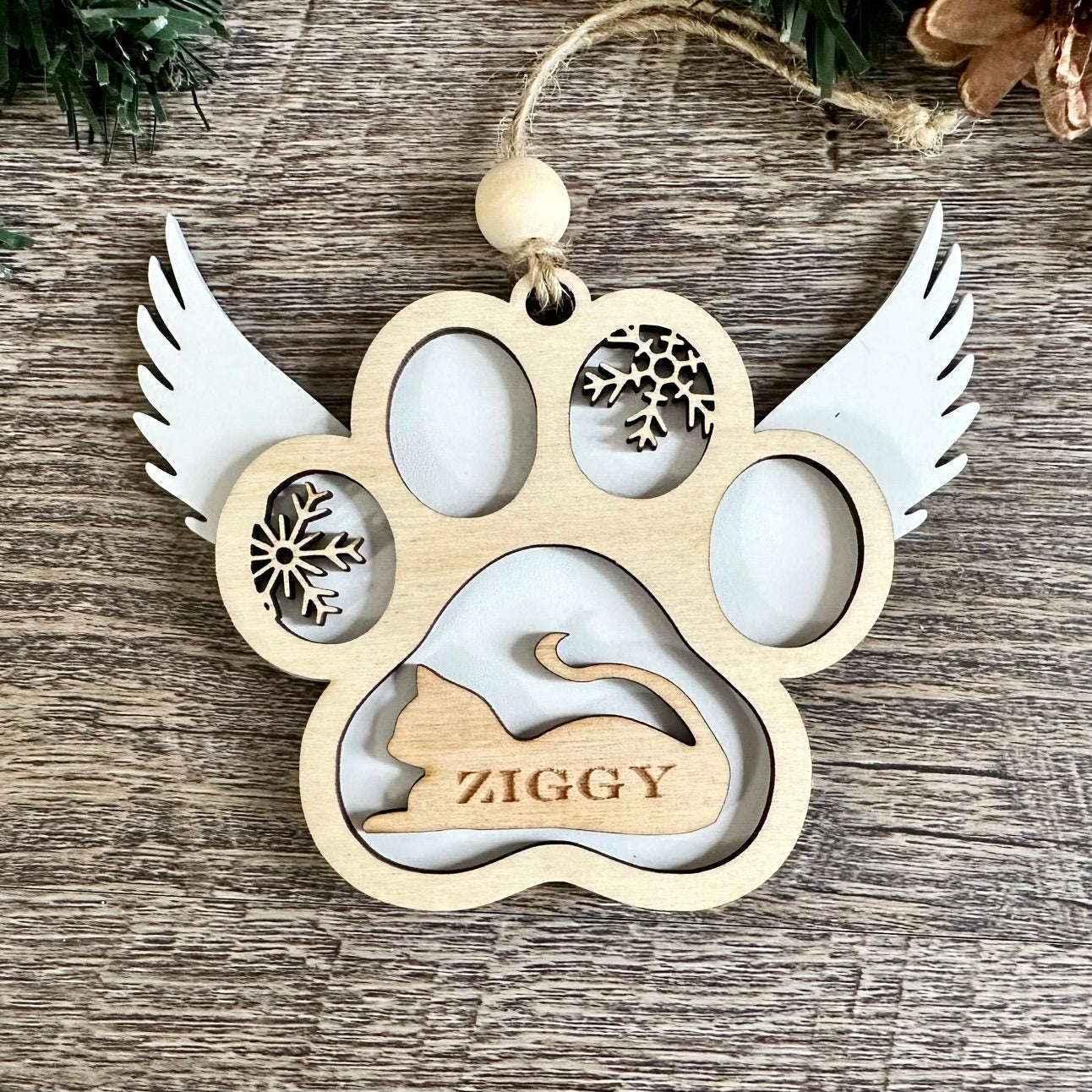 MEMORIAL PAW WINGS ORNAMENT