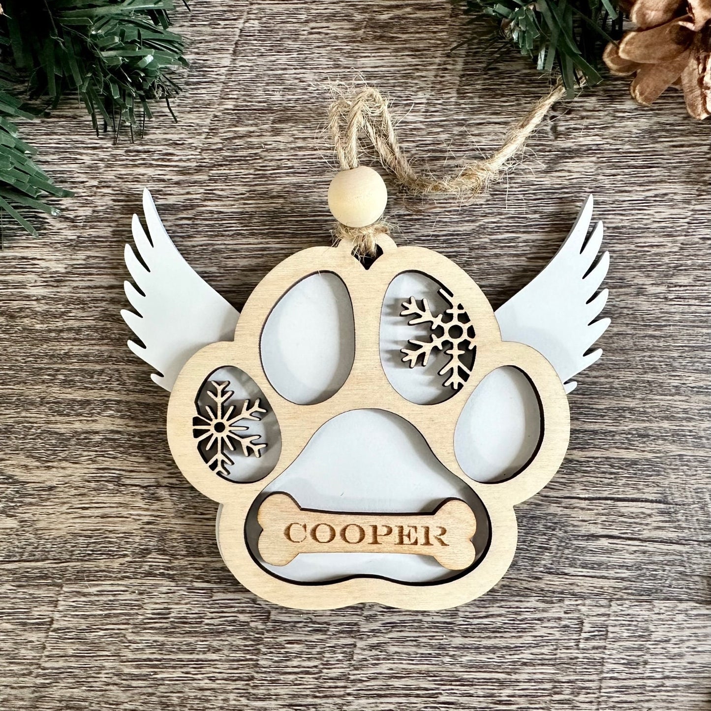 MEMORIAL PAW WINGS ORNAMENT