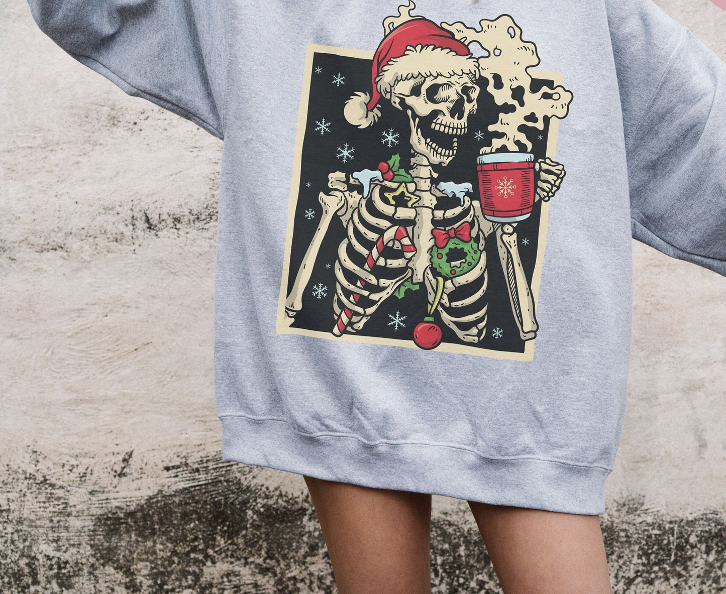 Dead Inside Skeleton Christmas Sweatshirt