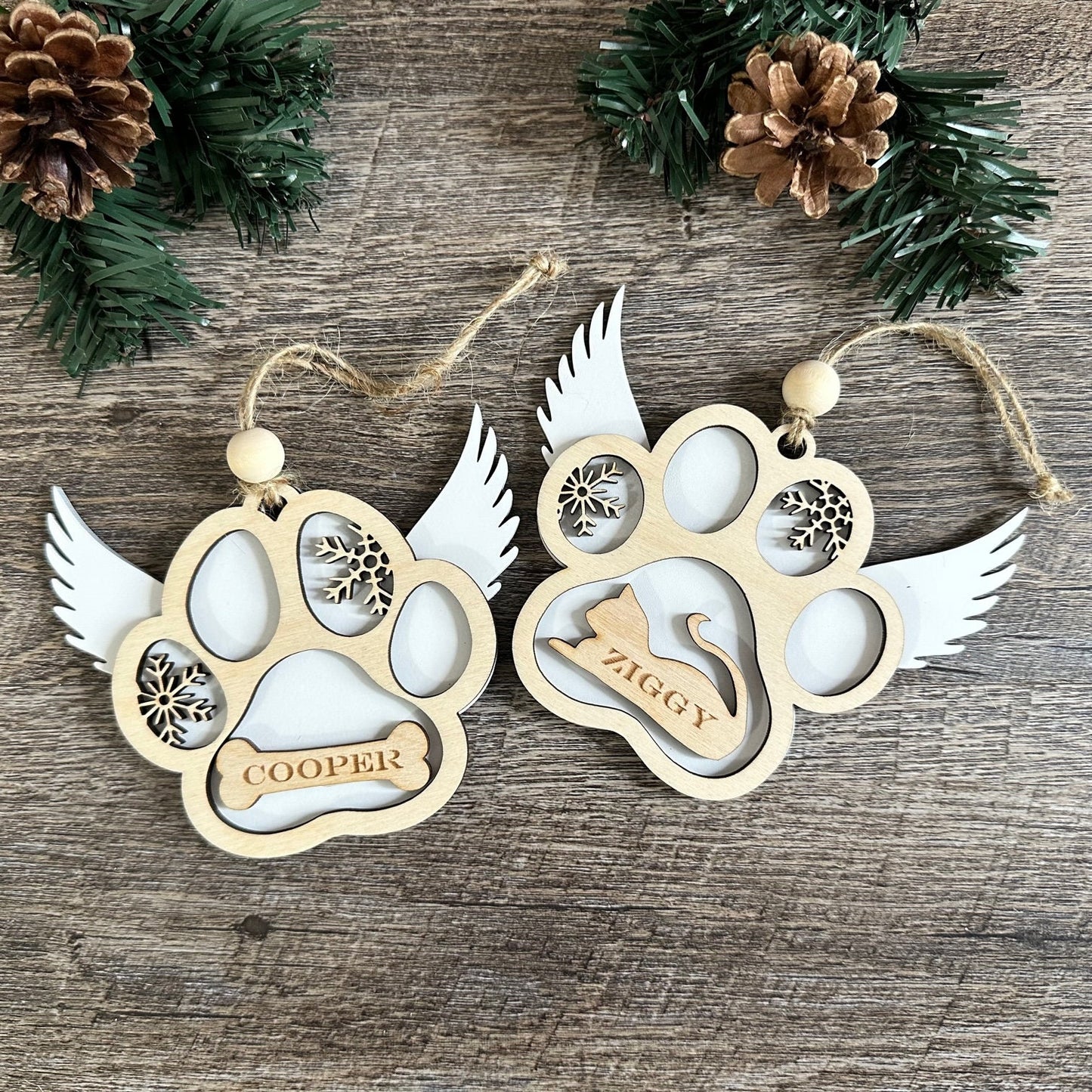 MEMORIAL PAW WINGS ORNAMENT