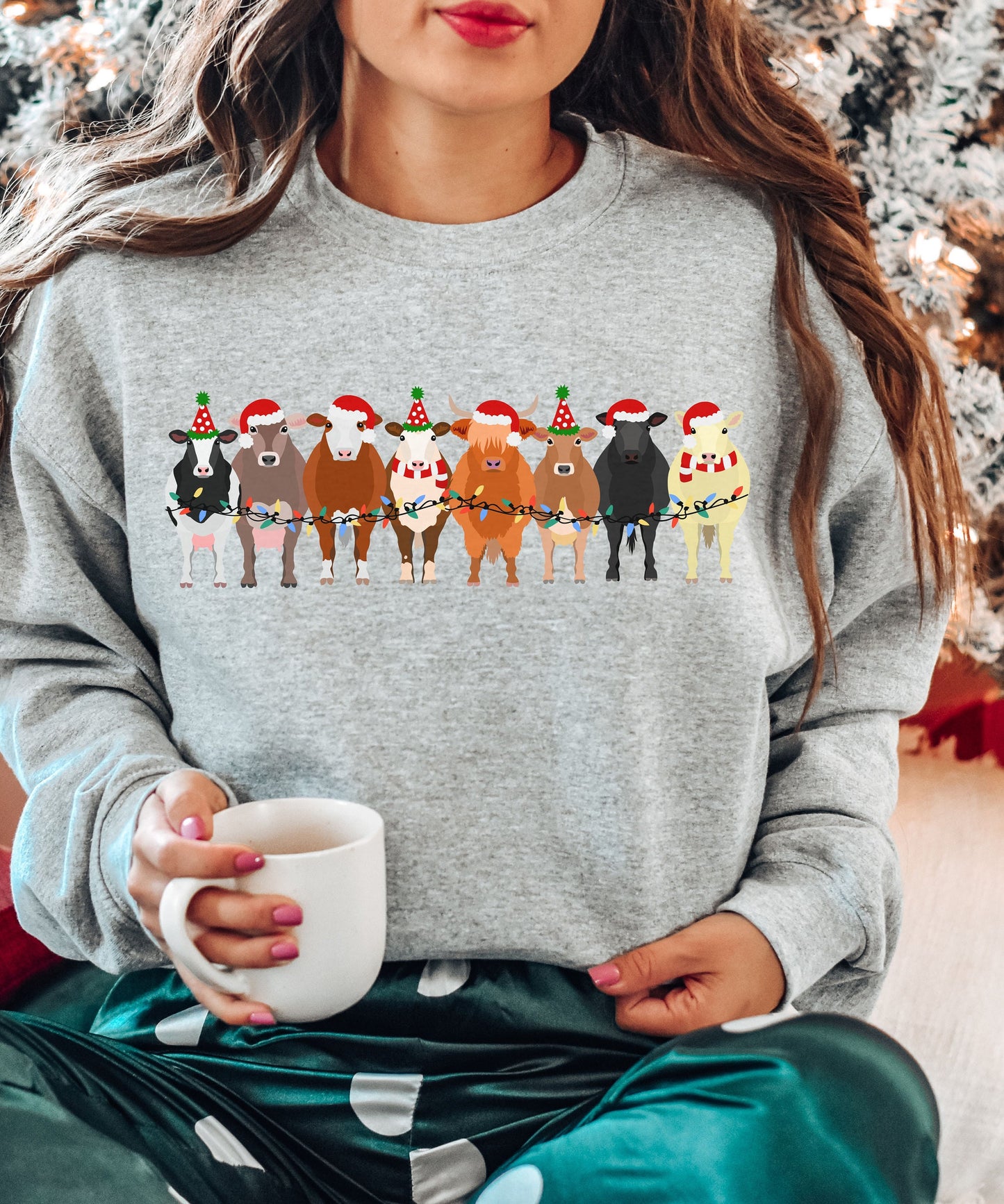 Cute Cow Farm Animals Holiday Shirt