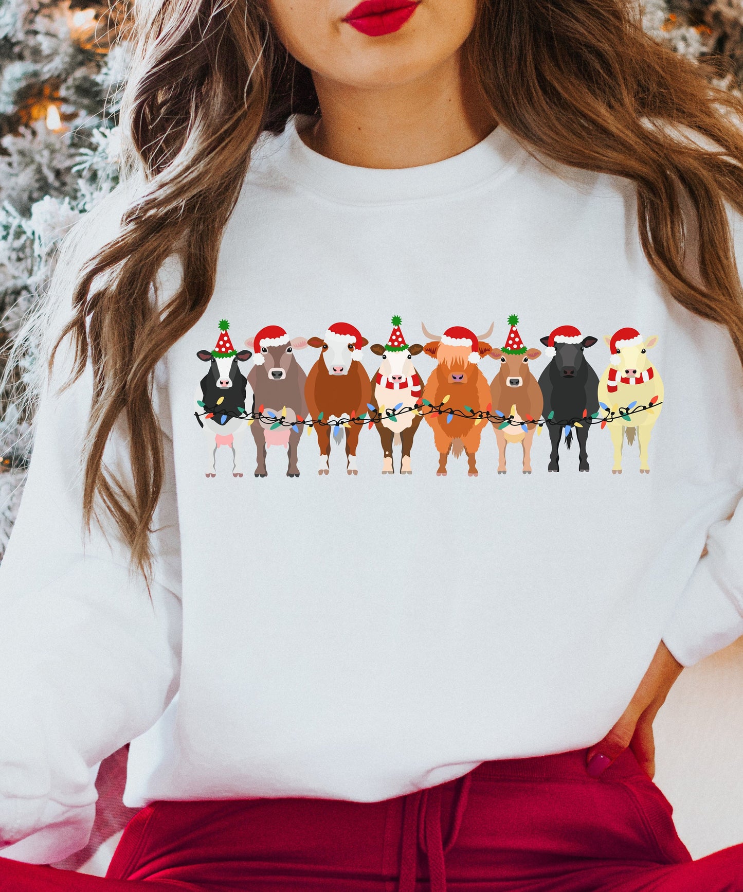 Cute Cow Farm Animals Holiday Shirt