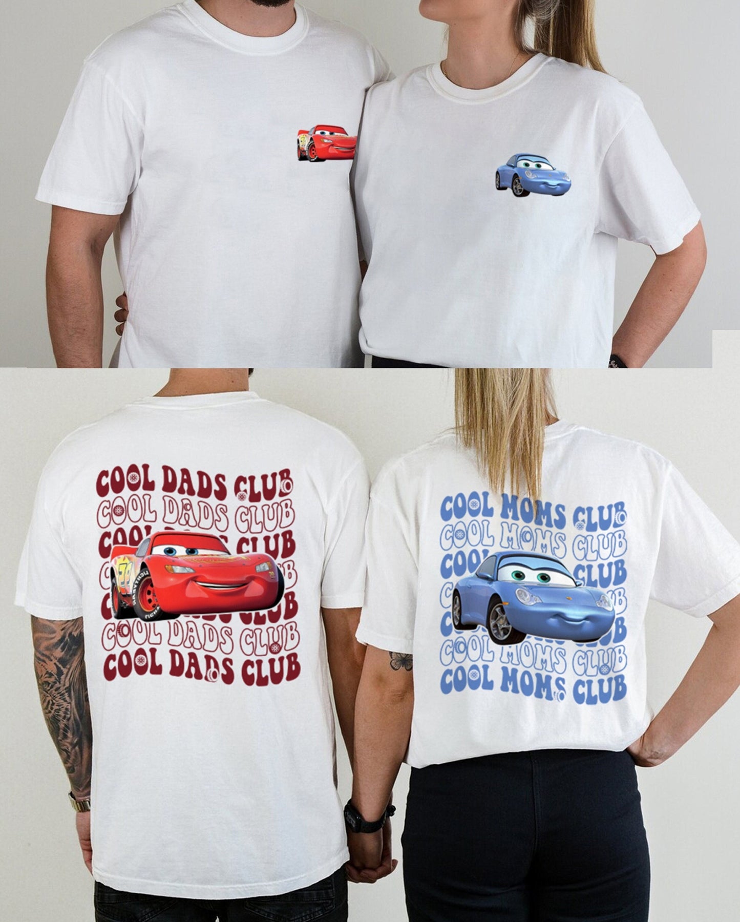 McQueen Cool Dads Club and Sally Cool Moms Club Shirt