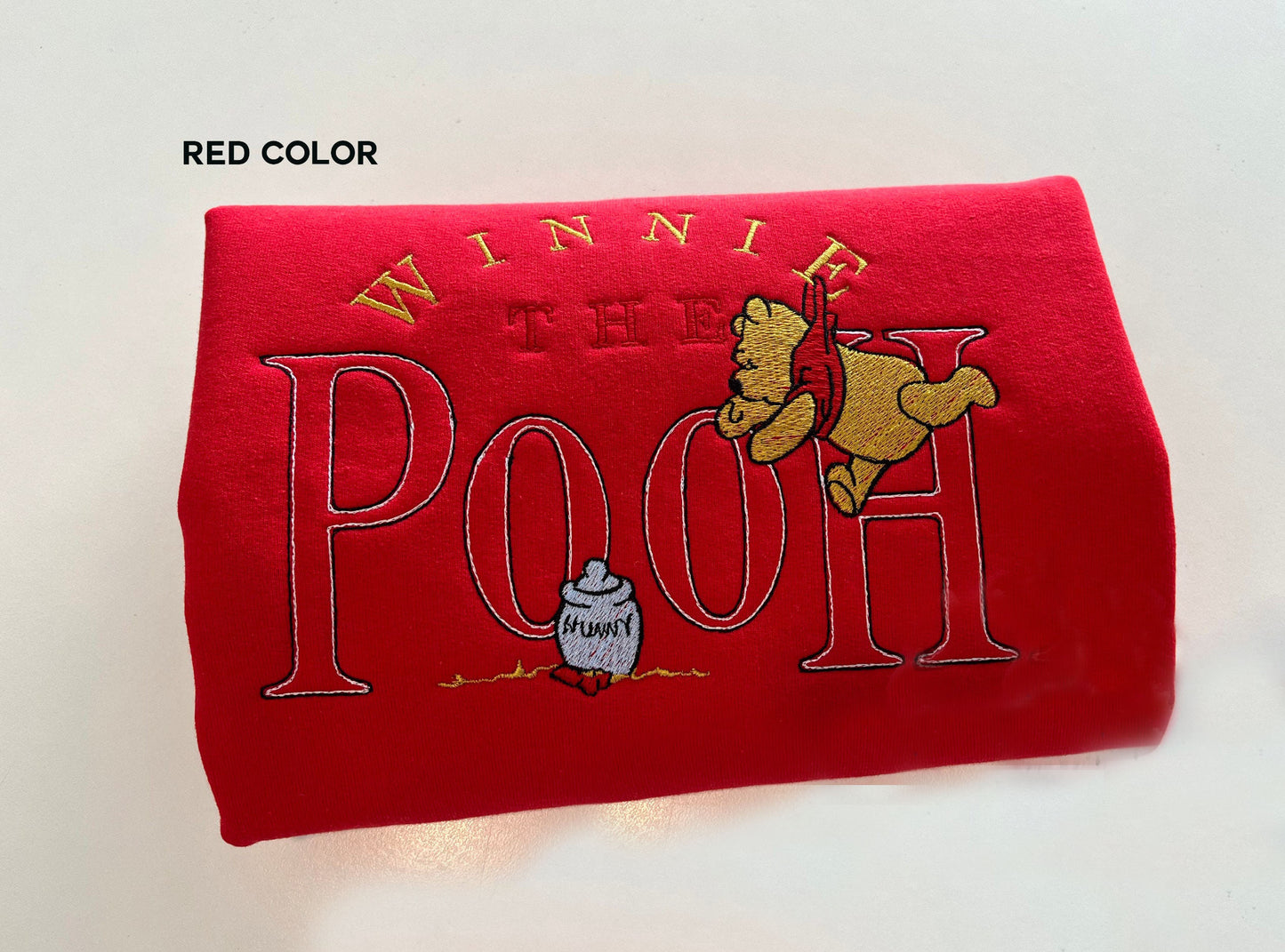 Cute Bear Winnie Pooh embroidery sweatshirt