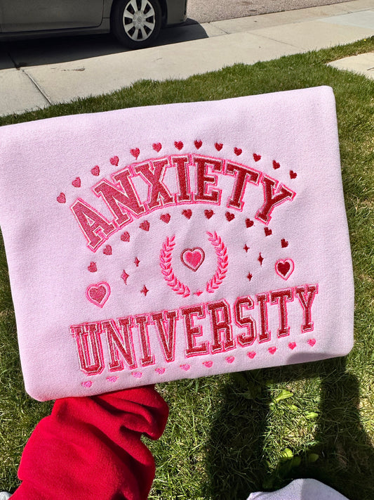 Anxiety University Embroidered sweatshirt