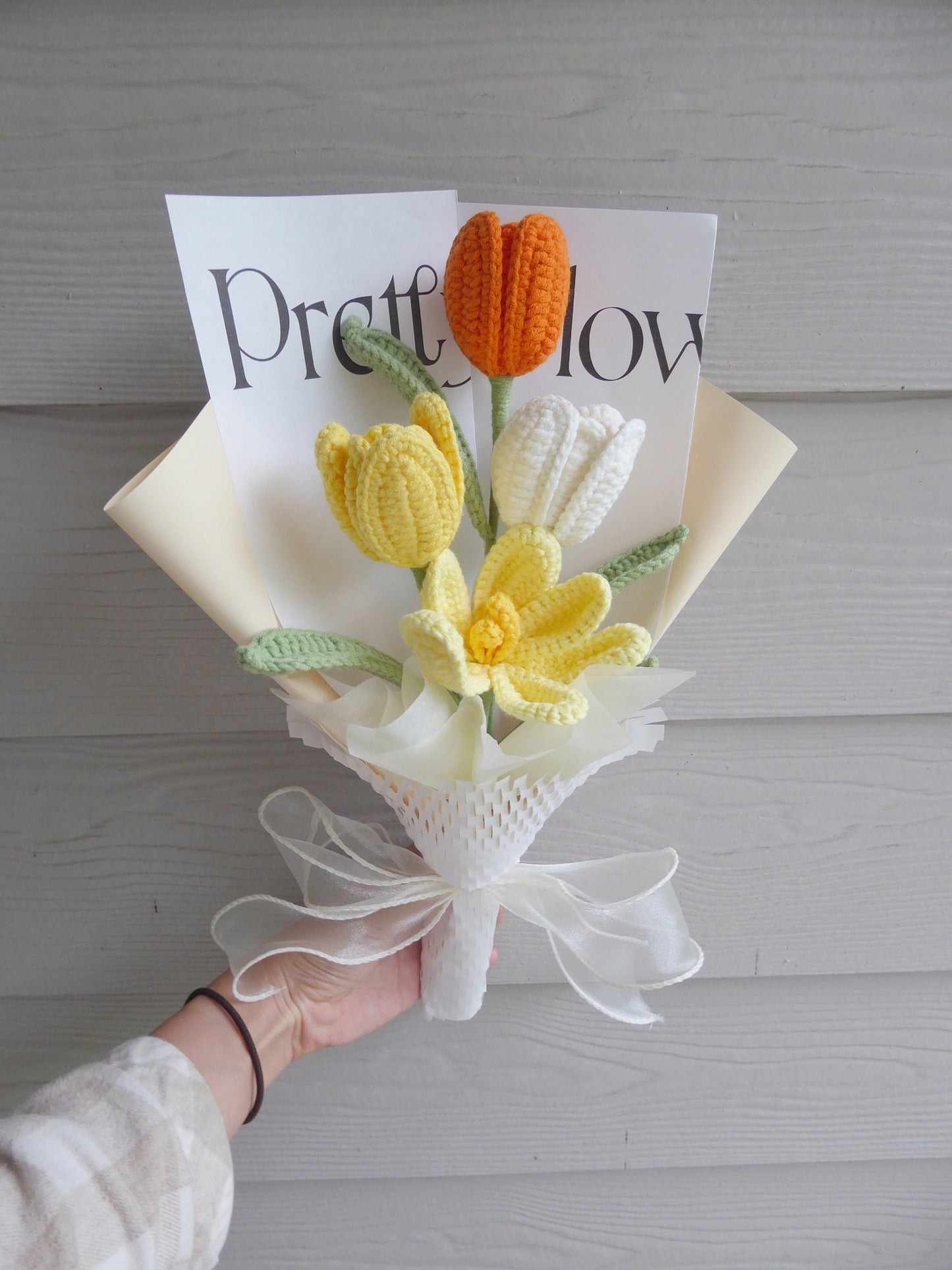 Crochet Flowers Bouquet Handmade Gift for Mom