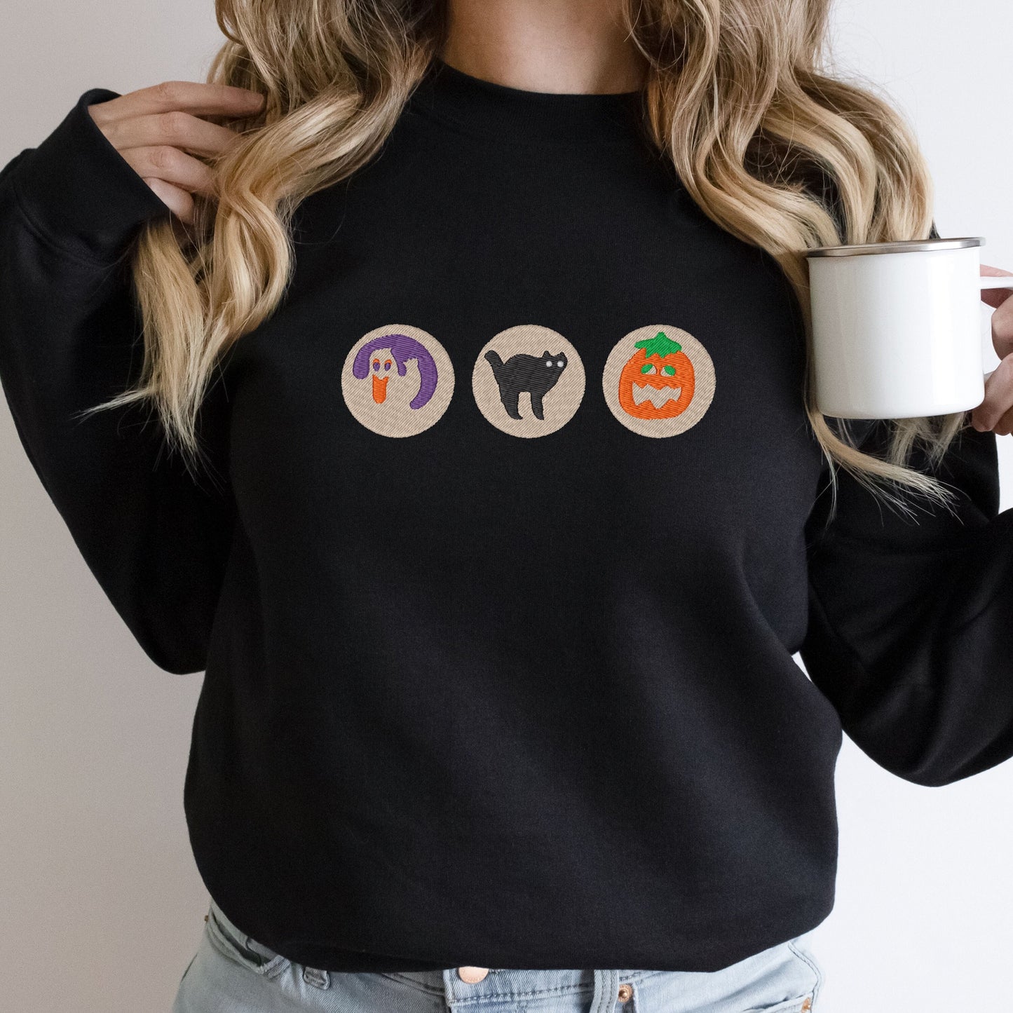 Halloween Sweatshirt Embroidered