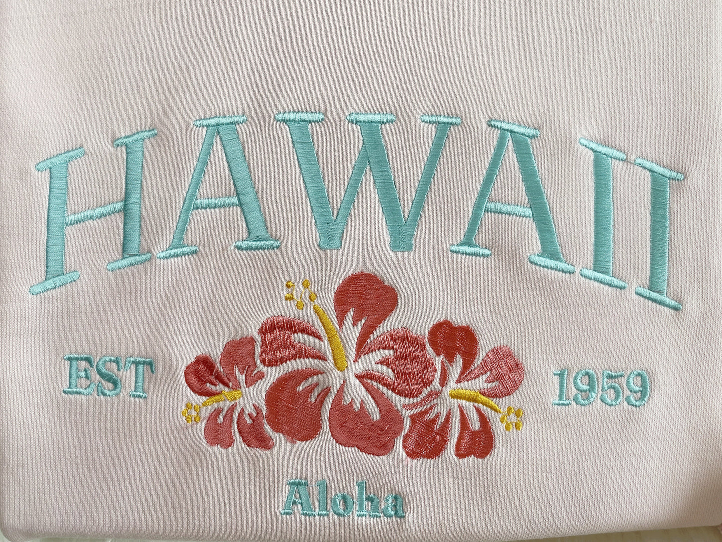 Hawaii Aloha State Embroidered Sweatshirt