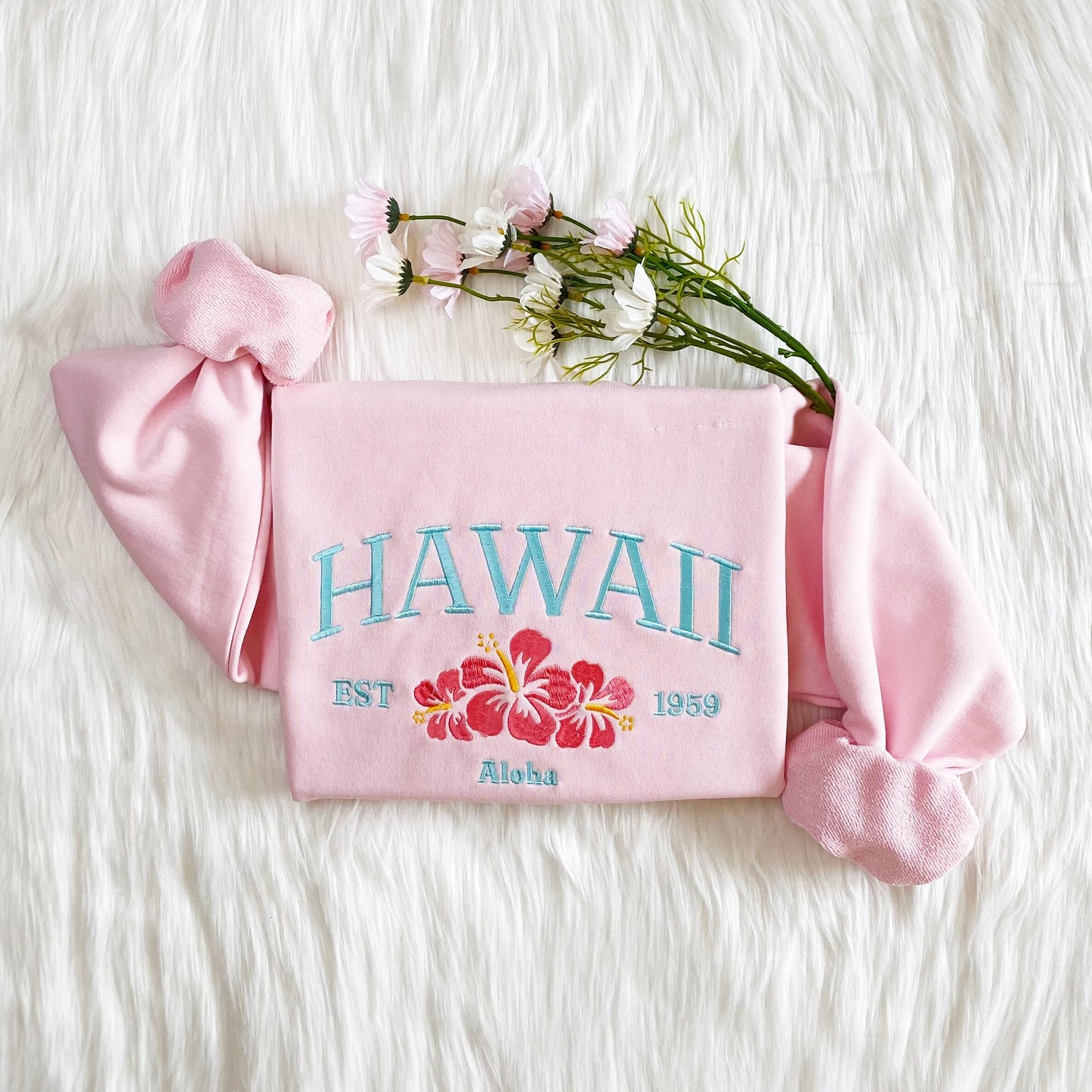 Hawaii Aloha State Embroidered Sweatshirt