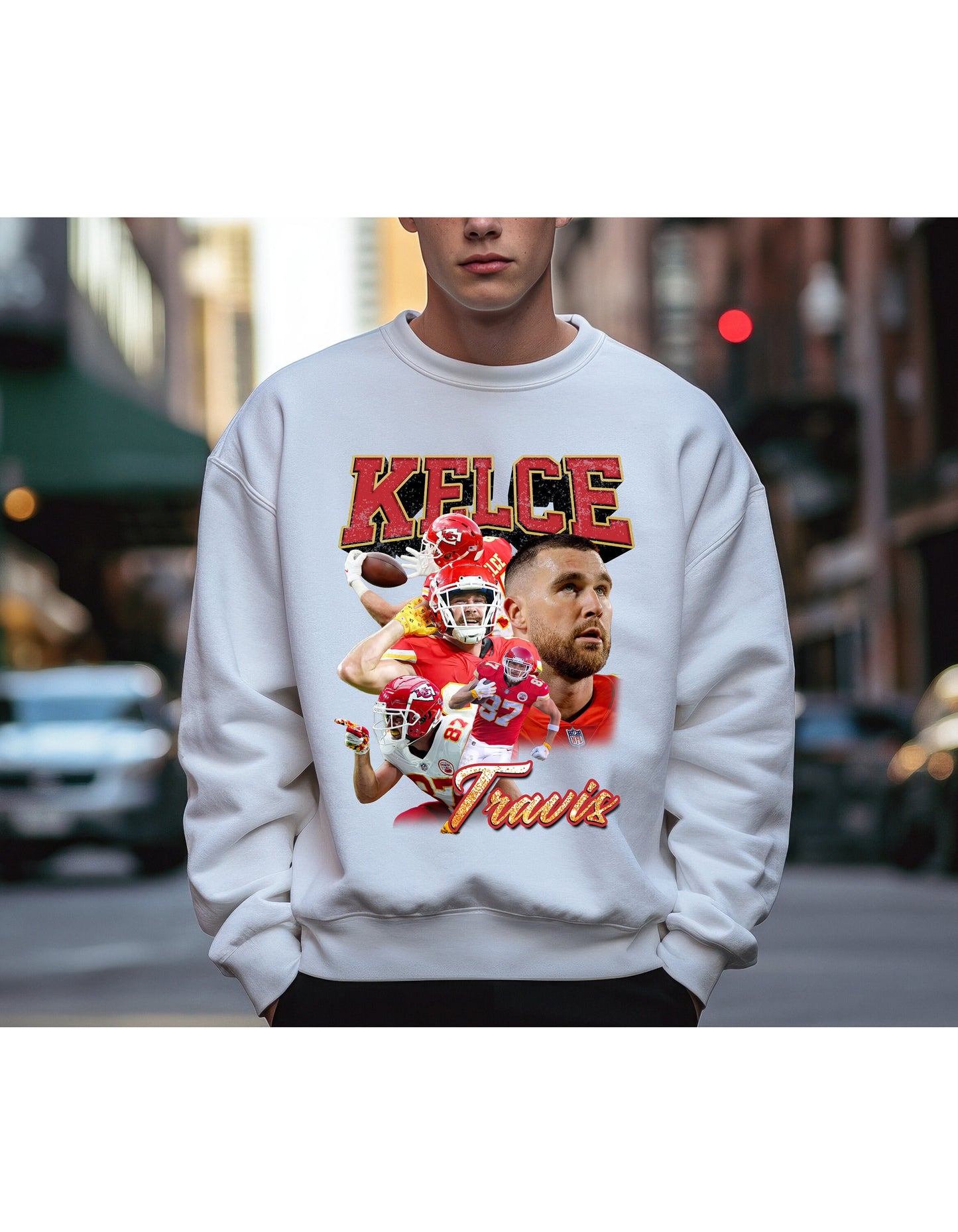 Custom Vintage Football Player Sweatshirt