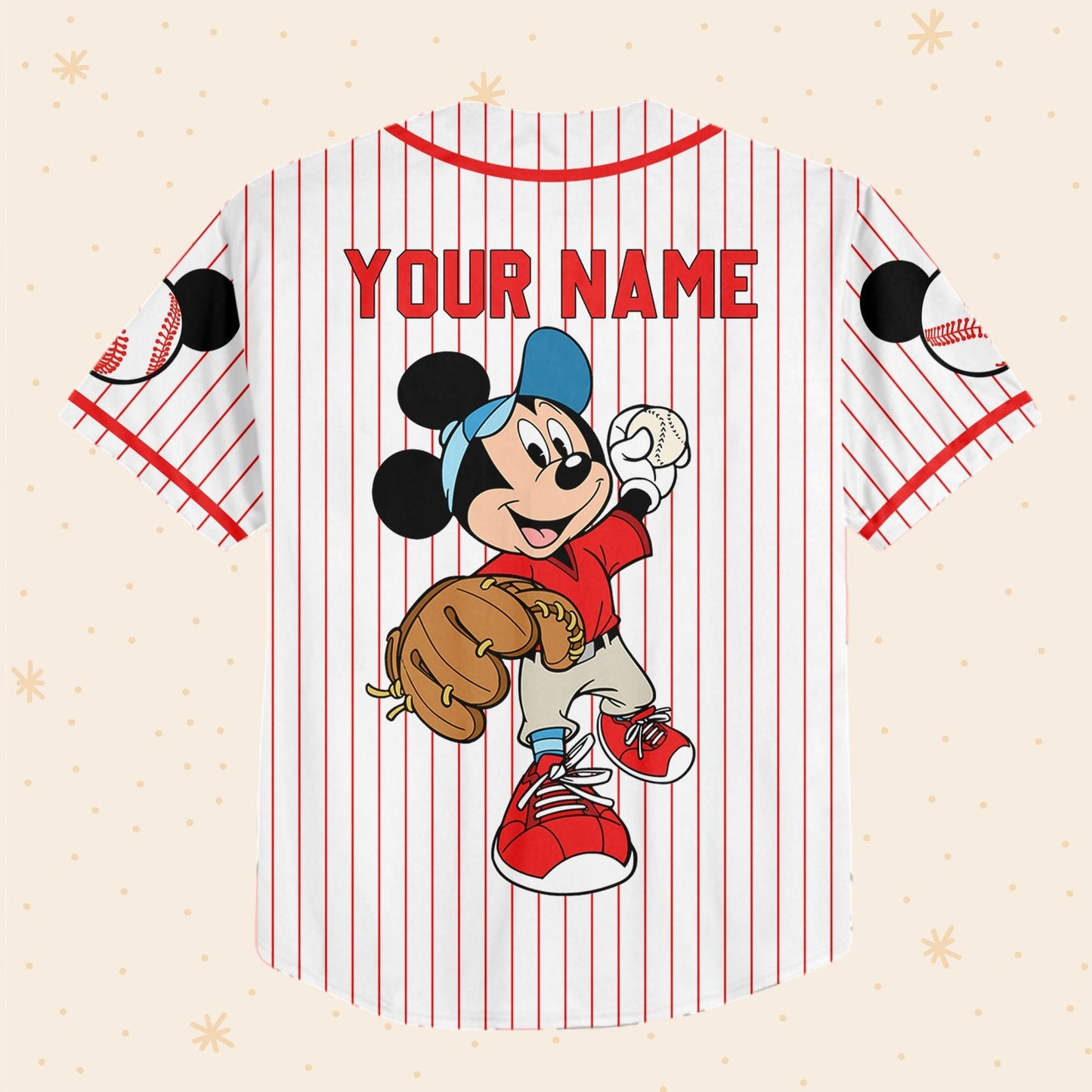 Personalize Disney Mickey Play Baseball Jersey for Kids, Youth, Adult