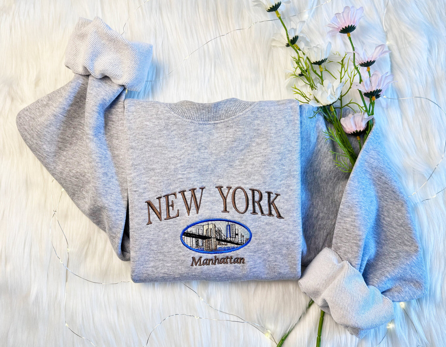 New York State Embroidered Sweatshirt