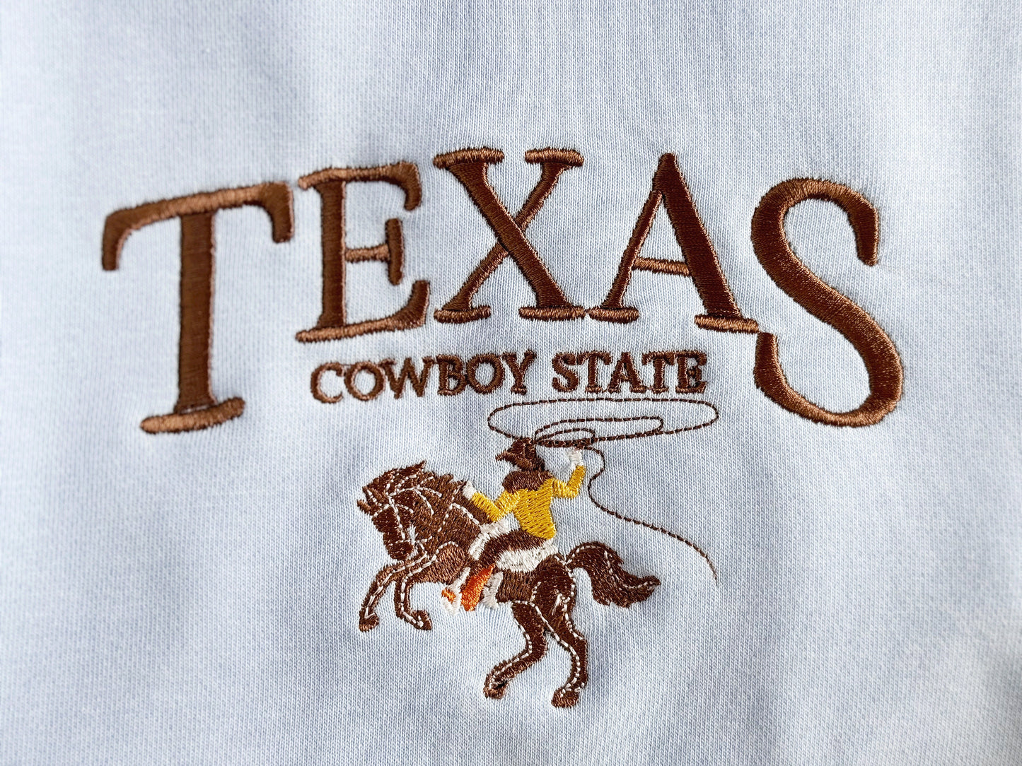 Texas Cowboy State Embroidered Sweatshirt