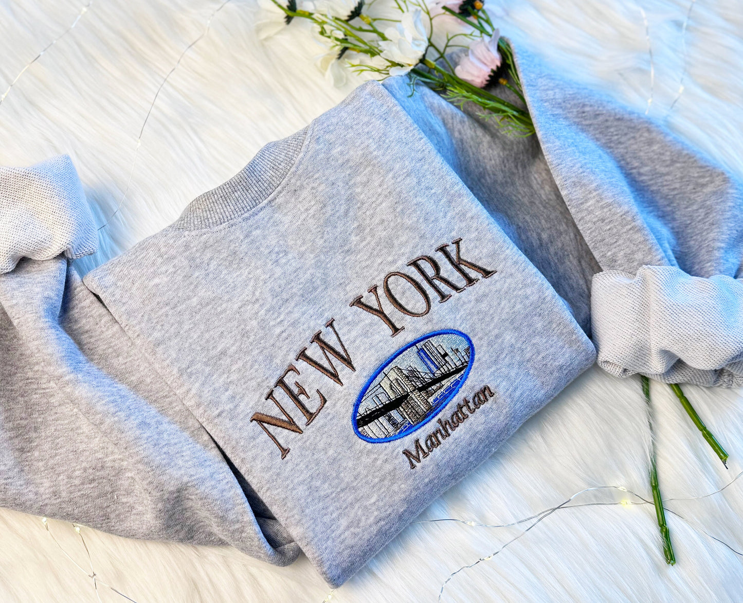 New York State Embroidered Sweatshirt