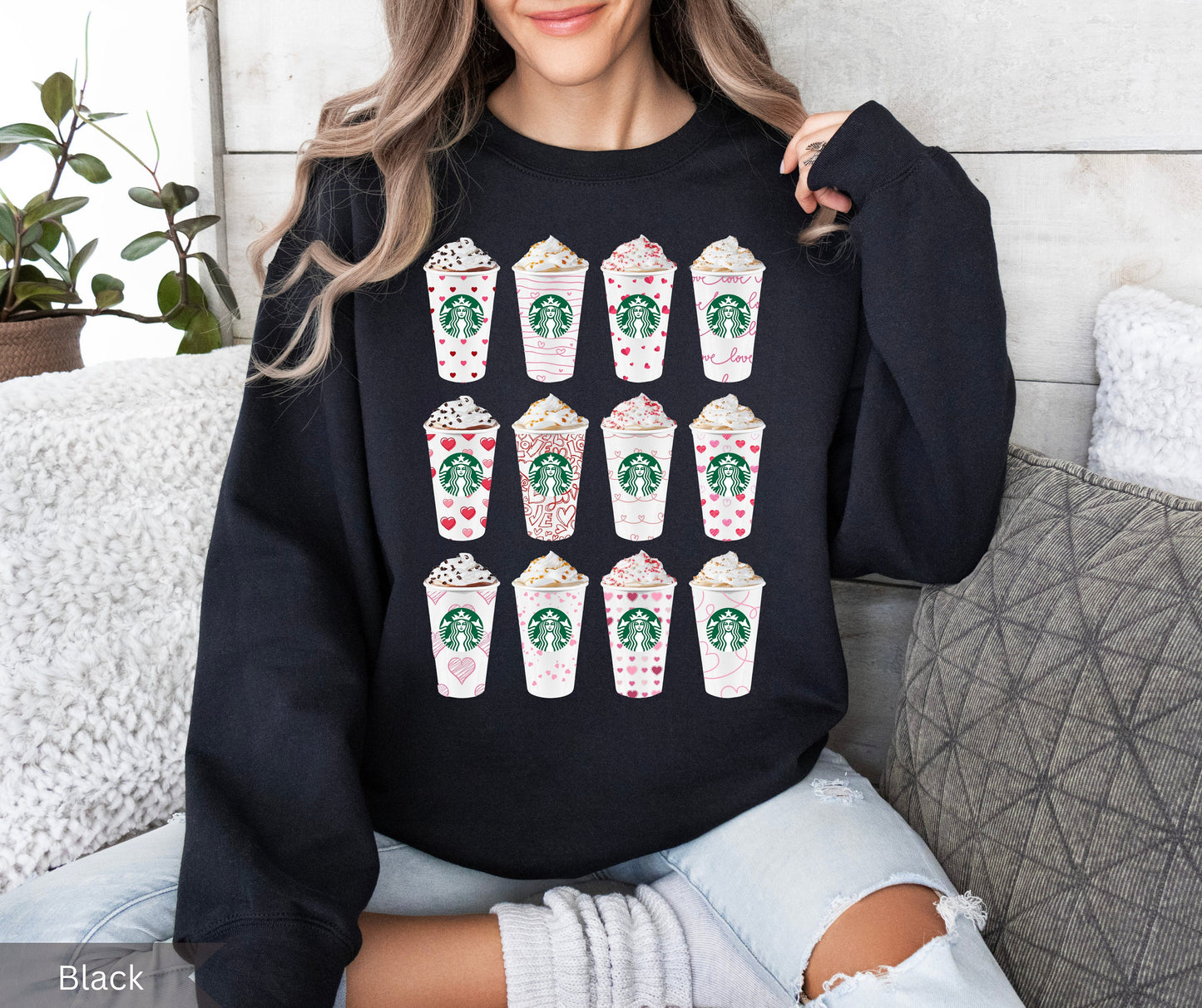 Valentines Day Starbucks Cup Sweatshirt