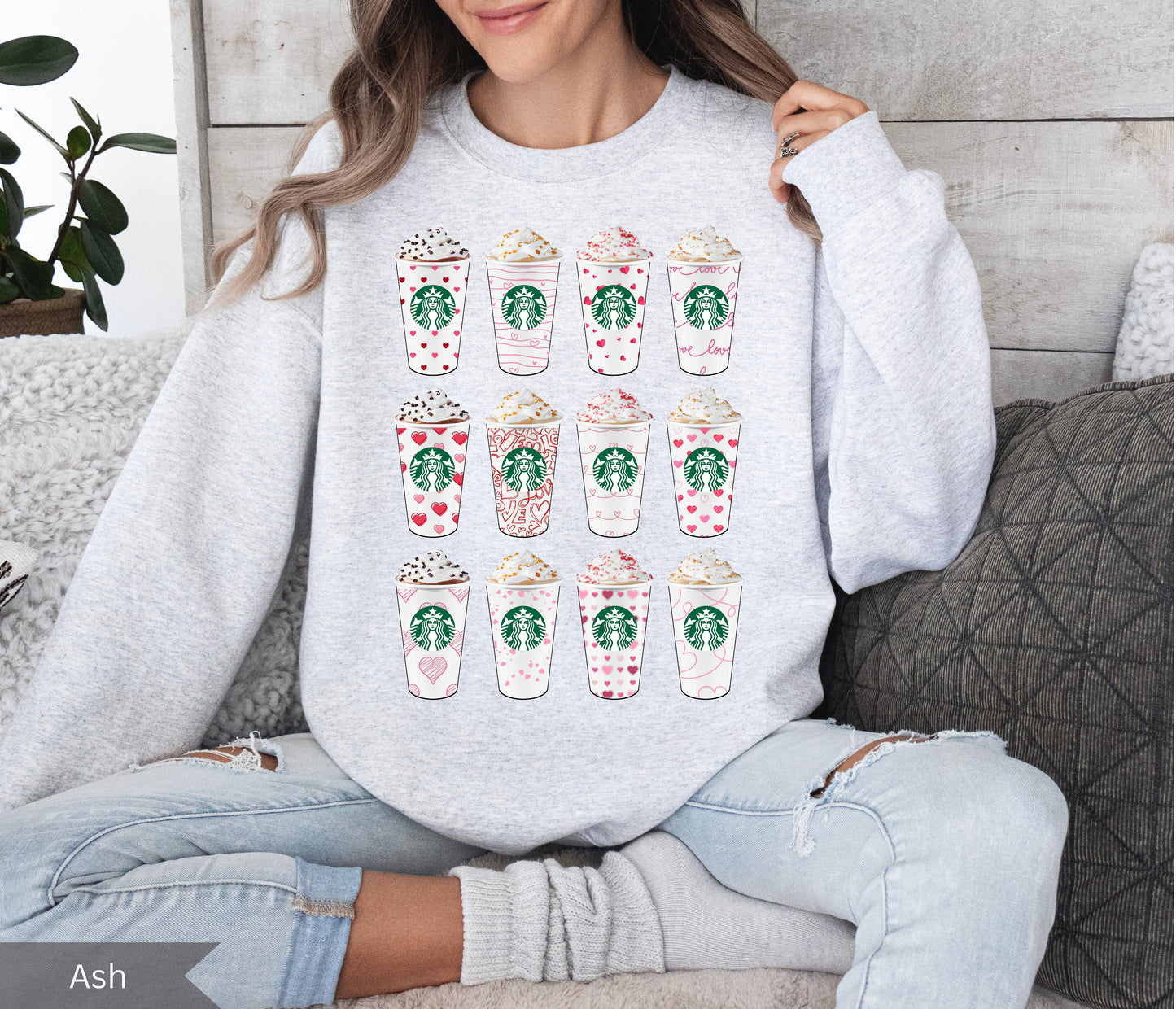 Valentines Day Starbucks Cup Sweatshirt