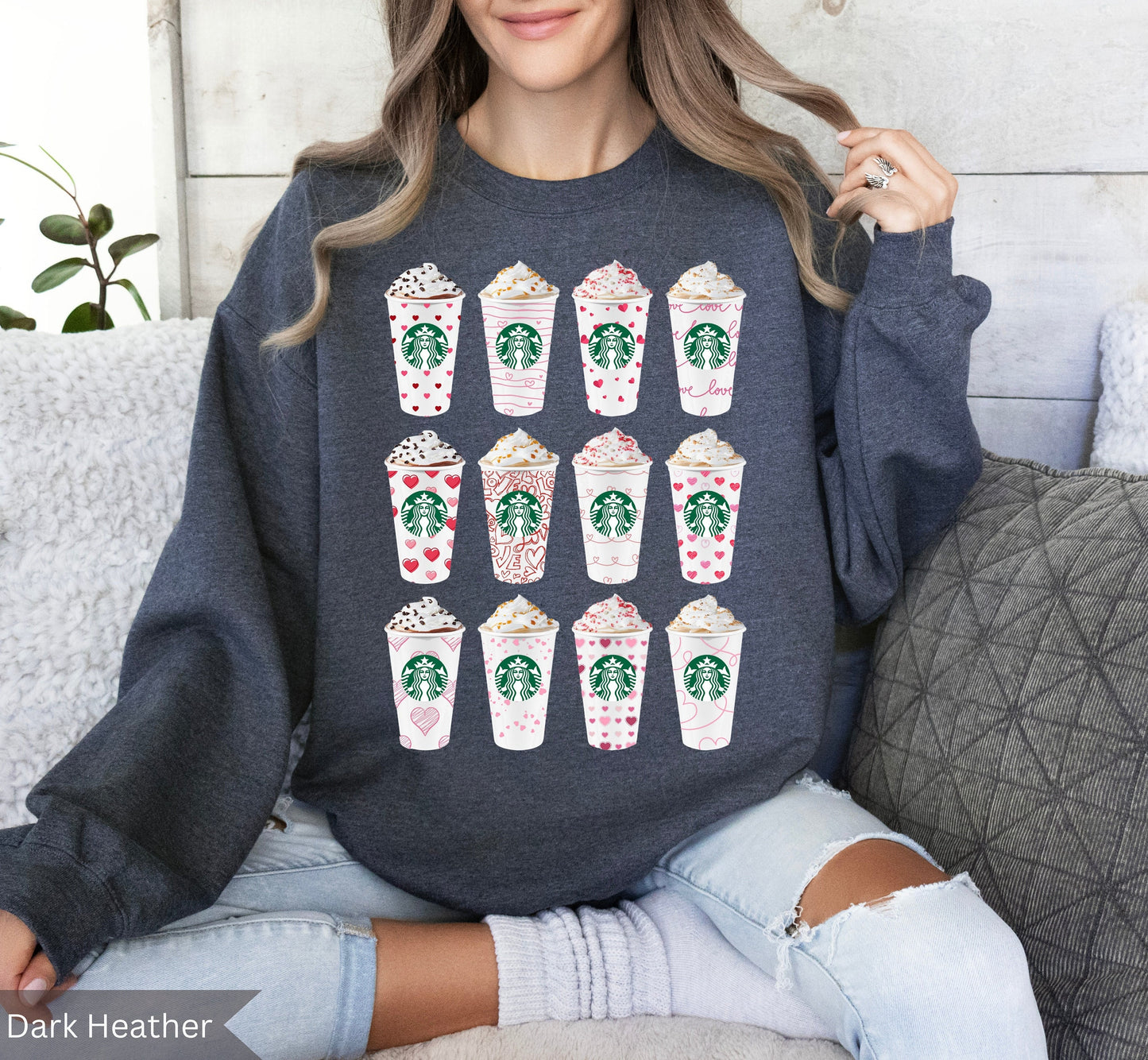 Valentines Day Starbucks Cup Sweatshirt