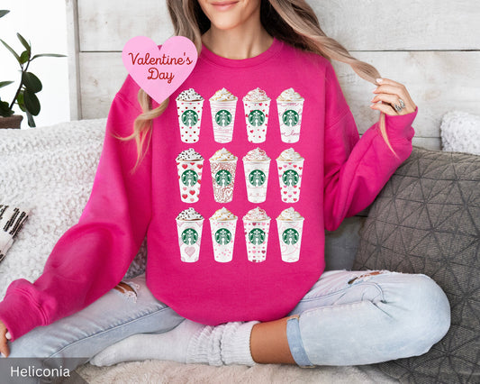 Valentines Day Starbucks Cup Sweatshirt