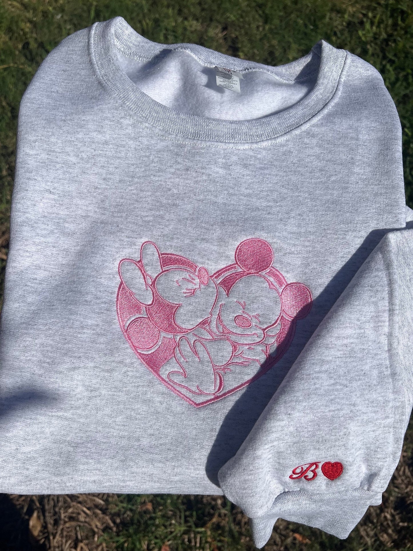 Cute Mickey And Minnie Disney Nike Embroidered Sweatshirt