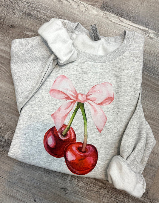 Coquette Cherry and Bow Sweatshirt